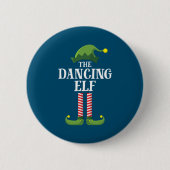Dancing Elf Matching Family Group Weihnachts-Party Button (Vorderseite)