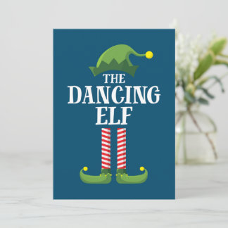 Dancing Elf Matching Family Group Weihnachts-Party Dankeskarte