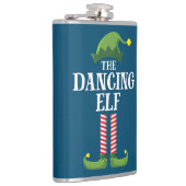 Dancing Elf Matching Family Group Weihnachts-Party Flachmann (Rechts)