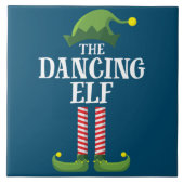 Dancing Elf Matching Family Group Weihnachts-Party Fliese (Vorderseite)