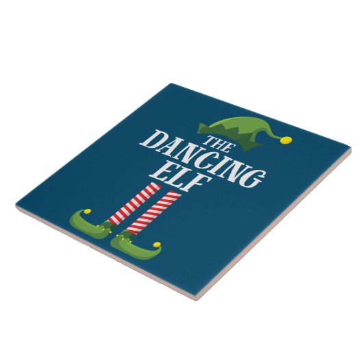 Dancing Elf Matching Family Group Weihnachts-Party Fliese (Seite)