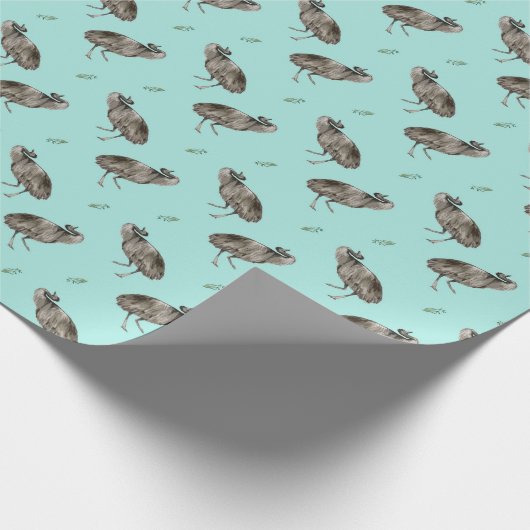 Dancing Emu Pattern Geschenkpapier (Ecke)
