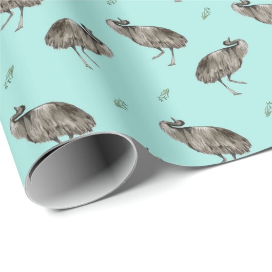 Dancing Emu Pattern Geschenkpapier (Rolleneckpunkt)