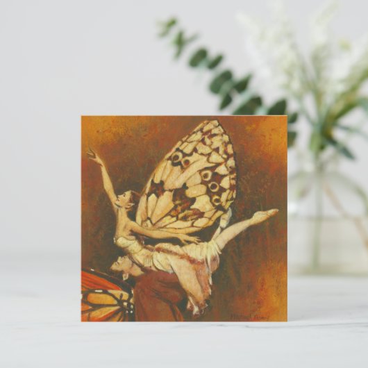 Dancing Fairies Square Felt Einladung (Stehend Vorderseite)