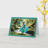 Dancing Fairy by Stream Young Girl's Birthday Card Karte (Gelbe Blume)