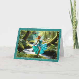 Dancing Fairy by Stream Young Girl's Birthday Card Karte