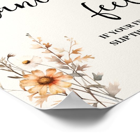 Dancing Feet Flip Flops Hochzeitsfall Wildblumen Poster (Ecke)