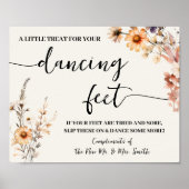 Dancing Feet Flip Flops Hochzeitsfall Wildblumen Poster (Vorne)