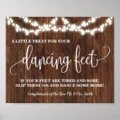Dancing Feet Sign Flip Flops Western Hochzeit Poster (Vorne)