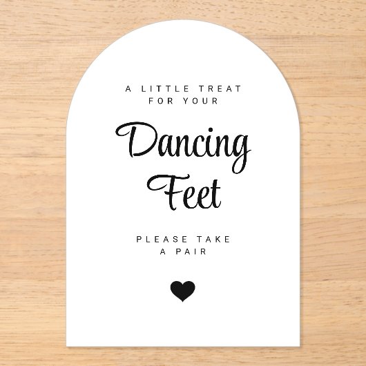 Dancing Feet Sign Wedding Flip Flops Acryleinladungen (Vorderseite)