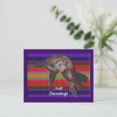 Dancing Ferret Postkarte (Stehend Vorderseite)