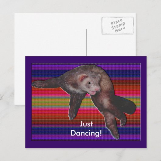 Dancing Ferret Postkarte (Vorne/Hinten)