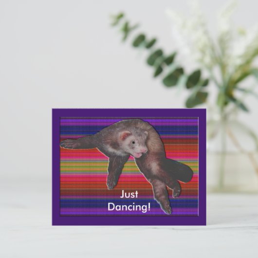 Dancing Ferret Postkarte (Stehend Vorderseite)