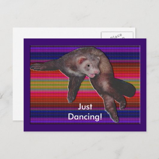 Dancing Ferret Postkarte (Vorne/Hinten)