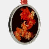Dancing Firebirds Abstract Art Round Silbernes Ornament (Rechts)