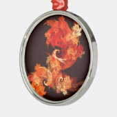 Dancing Firebirds Abstract Art Round Silbernes Ornament (Links)