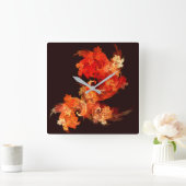 Dancing Firebirds Abstract Art Square Quadratische Wanduhr (Zuhause)
