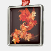 Dancing Firebirds Abstract Art Square Silbernes Ornament (Links)