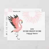 Dancing Flamingo Neue Adressenverschiebung Ankündigungspostkarte (Vorne/Hinten)