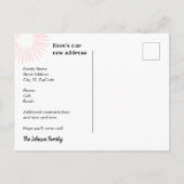 Dancing Flamingo Neue Adressenverschiebung Ankündigungspostkarte (Rückseite)