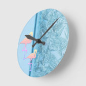 Dancing Flamingos Acrylic Wall Clock Runde Wanduhr (Winkel)