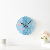Dancing Flamingos Acrylic Wall Clock Runde Wanduhr (Zuhause)