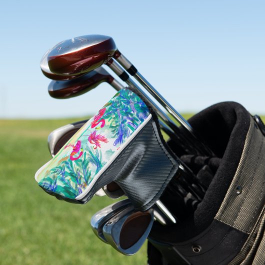 Dancing Flamingos trio Golf Headcover (In Situ)
