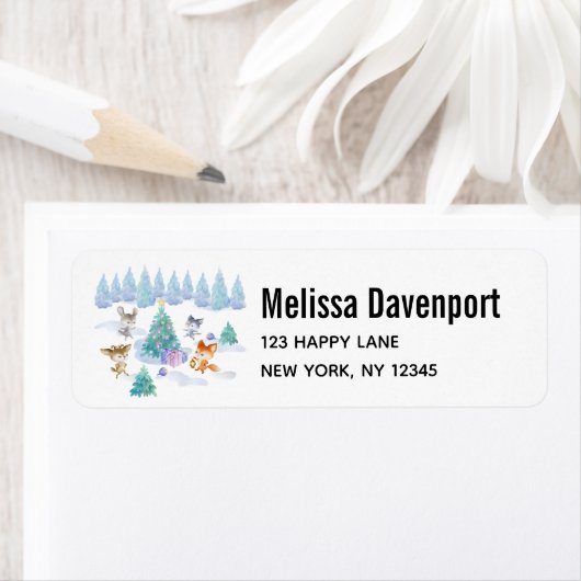 Dancing Forest Animes Weihnachten Wasserfarbe (Insitu)