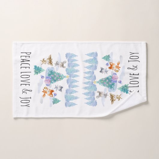 Dancing Forest Animes Weihnachten Wasserfarbe Badhandtuch Set (Handtuch)