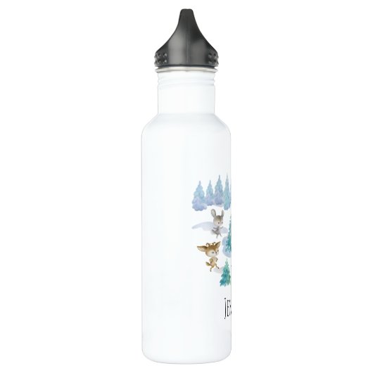Dancing Forest Animes Weihnachten Wasserfarbe Edelstahlflasche (Links)