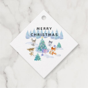 Dancing Forest Animes Weihnachten Wasserfarbe Geschenkanhänger