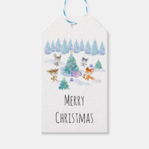 Dancing Forest Animes Weihnachten Wasserfarbe Geschenkanhänger