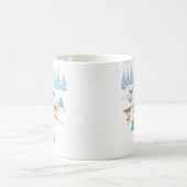 Dancing Forest Animes Weihnachten Wasserfarbe Kaffeetasse (Mittel)