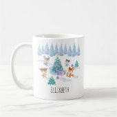 Dancing Forest Animes Weihnachten Wasserfarbe Kaffeetasse (Links)