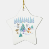 Dancing Forest Animes Weihnachten Wasserfarbe Keramik Ornament (Links)