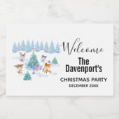 Dancing Forest Animes Weihnachten Wasserfarbe Lebensmitteletikett (Einzelnes Label)