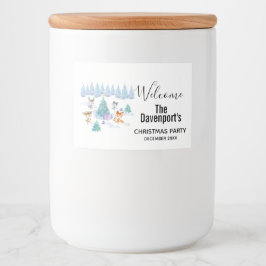 Dancing Forest Animes Weihnachten Wasserfarbe Lebensmitteletikett