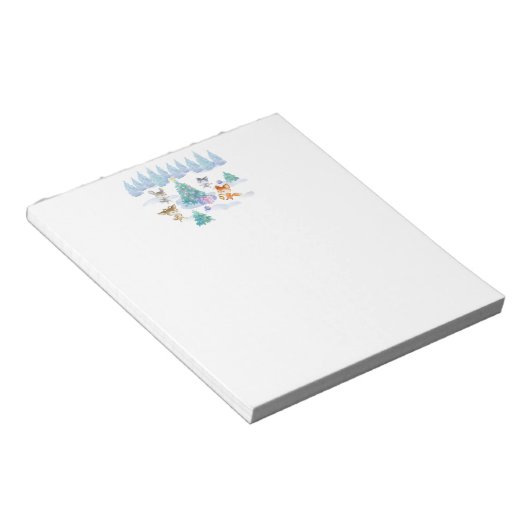 Dancing Forest Animes Weihnachten Wasserfarbe Notizblock (angewinkelt)