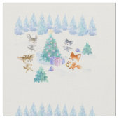 Dancing Forest Animes Weihnachten Wasserfarbe Stoff (Nahaufnahme)
