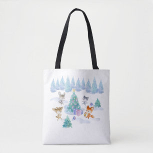 Dancing Forest Animes Weihnachten Wasserfarbe Tasche