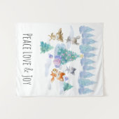 Dancing Forest Animes Weihnachten Wasserfarbe Wandteppich (Vorderseite (Horizontal))