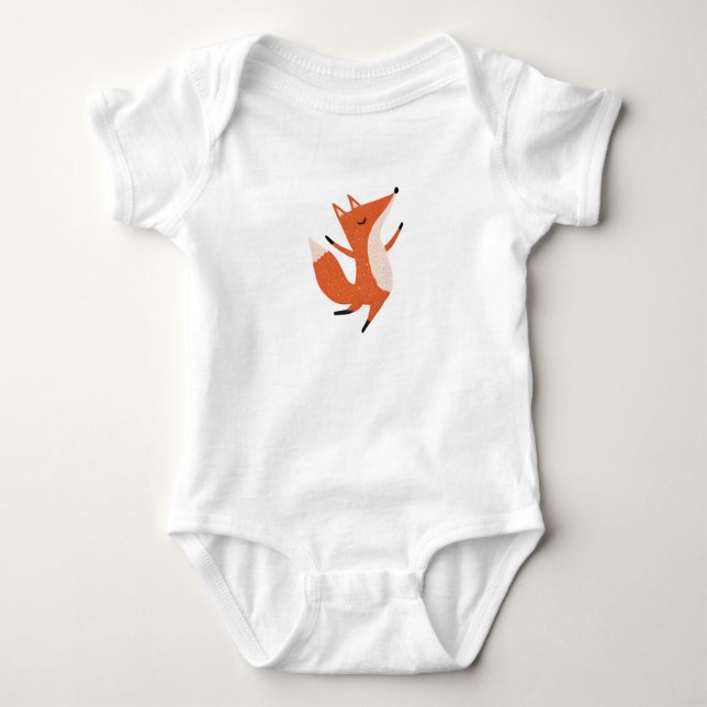 Dancing Fox Niedliche Kunst Baby Strampler (Vorderseite)