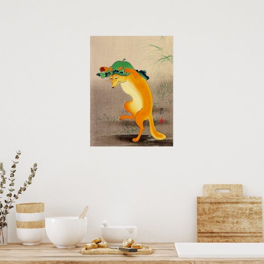 Dancing Fox Ohara Koson 1910 Poster (Küche)