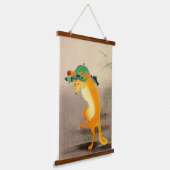 Dancing Fox Ohara Koson 1910 Wandteppich Mit Holzrahmen (Gewinkelt)