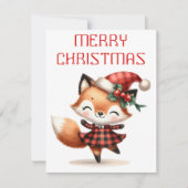 Dancing Fox Pup - Weihnachtskarte Feiertagskarte (Vorderseite)