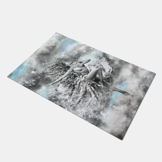 Dancing Frau Doormat Fußmatte (Schrägansicht)