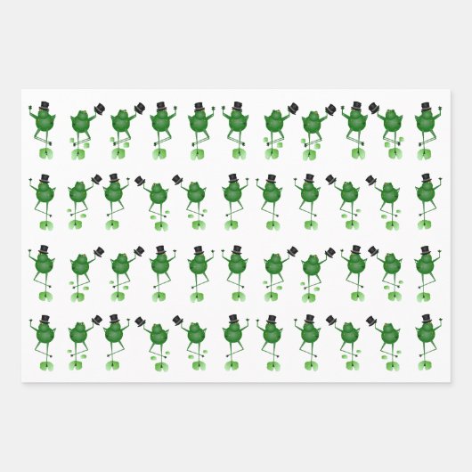 Dancing Frogs Wrapping Paper Sheets Geschenkpapier Set (Vorderseite 2)