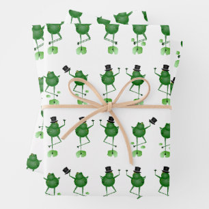 Dancing Frogs Wrapping Paper Sheets Geschenkpapier Set