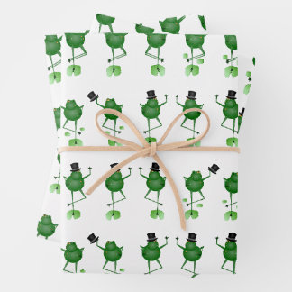 Dancing Frogs Wrapping Paper Sheets Geschenkpapier Set