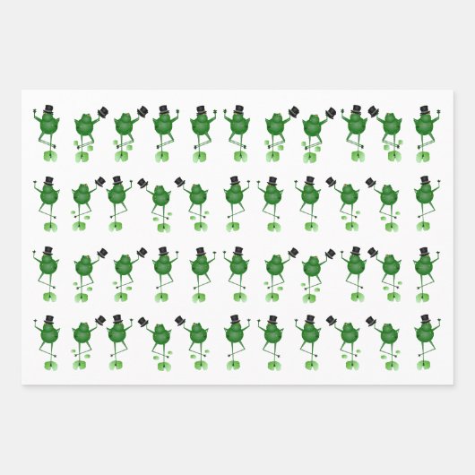 Dancing Frogs Wrapping Paper Sheets Geschenkpapier Set (Vorderseite)